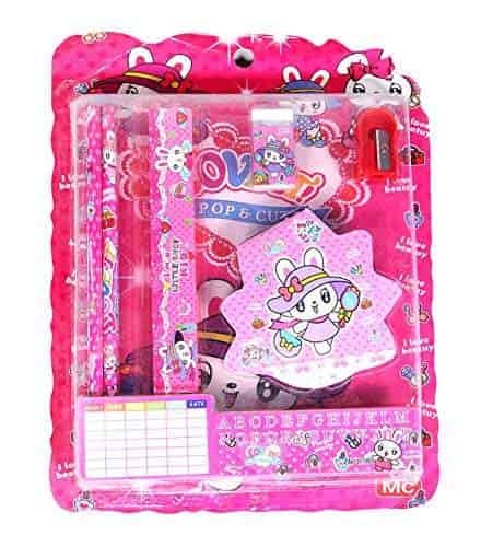 b07byv31v5 gtc school stationery kit for kids pencil sharpener rubber scale diary itn2323 pack of 20 pink 105955082 1