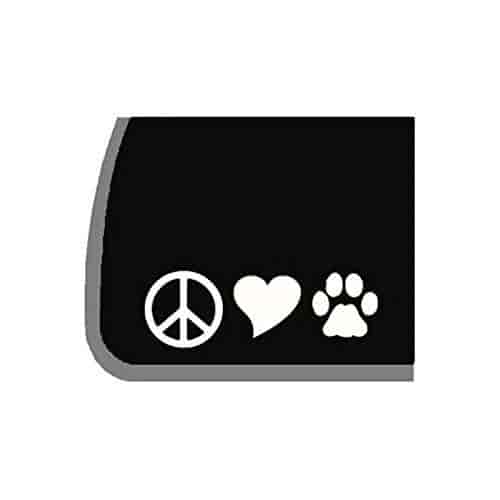 2x Love Paw Print with Heart Sticker Die Cut Decal Self Adhesive Vinyl