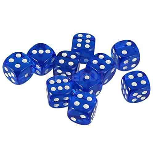 20PCS Six-sided Dice Family Multi-color Dotted Dice for Role Play Table Game