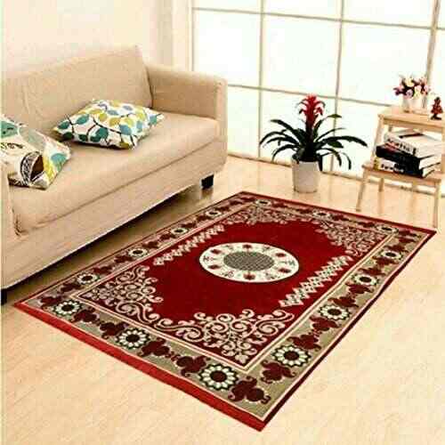Rinki Home Furnishing Multi Colored Traditional Design Velvet Touch Abstract Chenille Carpet 5 7 Feet