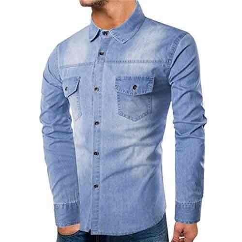 sky blue denim shirt