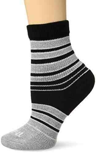 Small Thorlos Womens Shorties Thin Padded Casual Quarter Socks Pink Grey