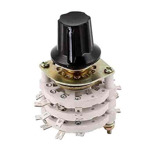 KCZ 9 Pole 2 Throw 6mm Shaft Band Channel Rotary Switch Selector w Cap