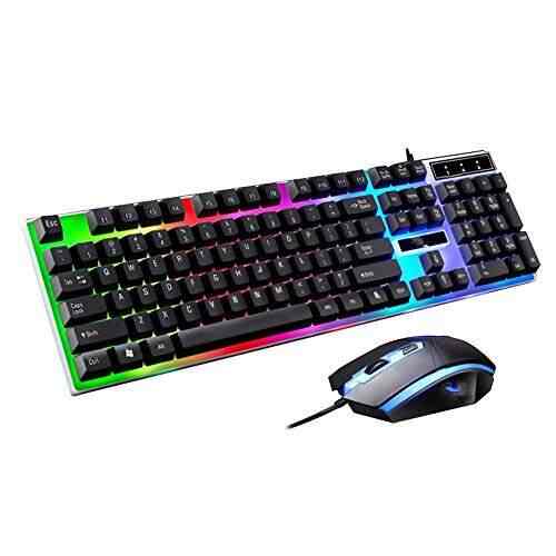 Black DADUIZHANG Profession Game Mechanical Wired Gaming Keyboard Mouse Combo Backlit Optical 104 Keys Keyboard Mouse Set R