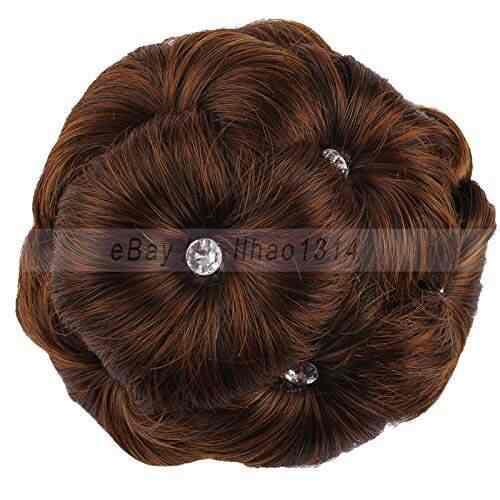 Buy Fidgetgear Hair Bun For Women Short Curly With Diamonds 9pcs