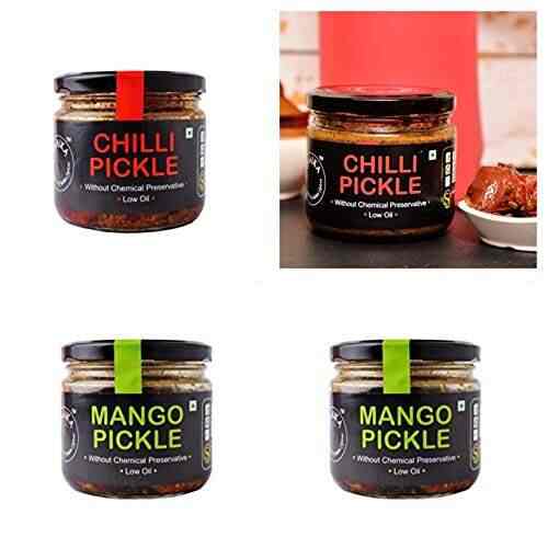 Buy Zaaika Mango And Chilli Pickle Low Oil Home Made Achar 0gm Each Combo Pack 4 Features Price Reviews Online In India Justdial