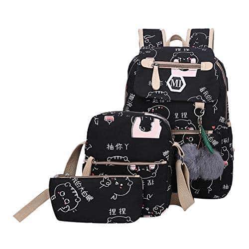 Cotton Canvas Drawstring Backpack Student Gym Shoes Bag Color Dinosaur Navy B B#