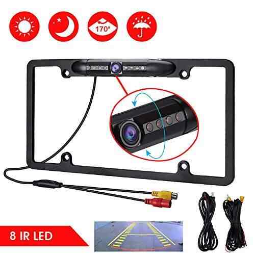 Buy Beesclover 12v Car Rear View Backup Camera 8 Ir Night Vision Us License Plate Frame Cmos Features Price Reviews Online In India Justdial