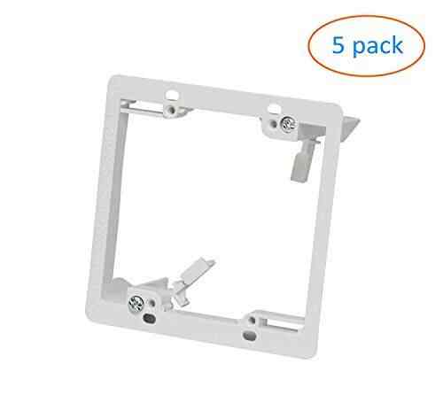 Kenuco White Double Gang Low Voltage Mounting Bracket Pack of 5