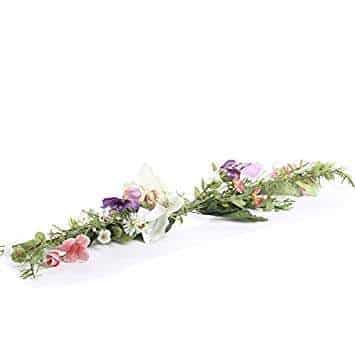 and Crafting Interior Design Factory Direct Craft Pair of Artificial Dried Rose Flocked Floral Swags for Event Decor