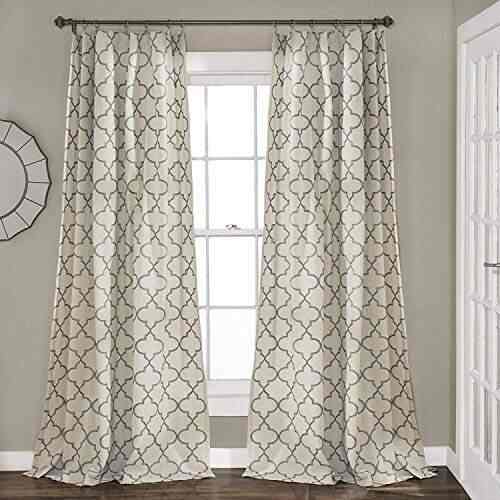 Lush Decor Geo Window Curtain Panel Pair 84 X 54 Gray Features