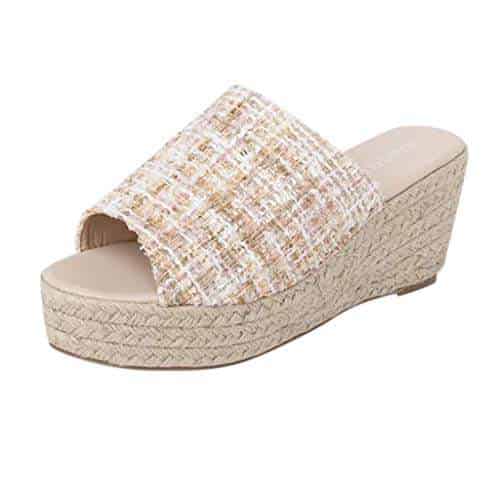 Womens Snake Grain Open Toe Strappy Wedge Leather Platform Shoes Roman Sandals