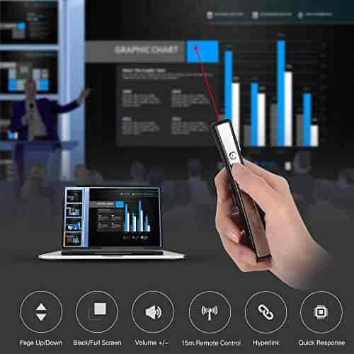 PP-900 Wireless PowerPoint Presentation USB Remote Control Laser PPT Clicker