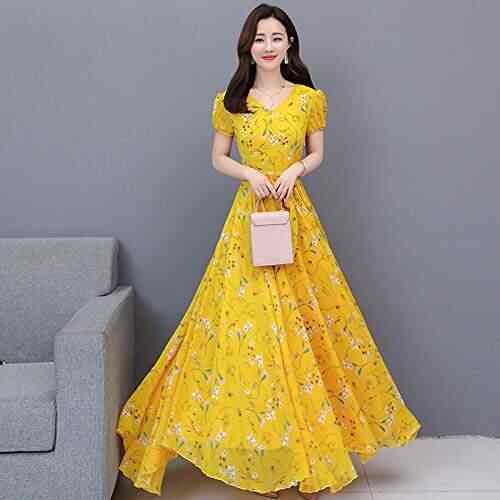 long yellow summer dress