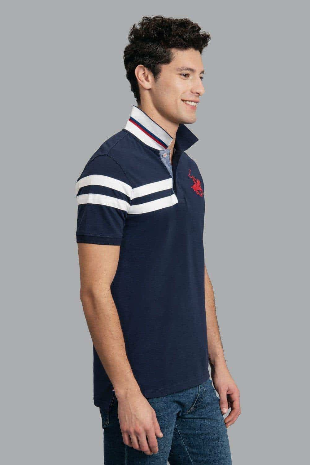 BEVERLY HILLS POLO CLUB Over And Out Polo T Shirt True Navy L