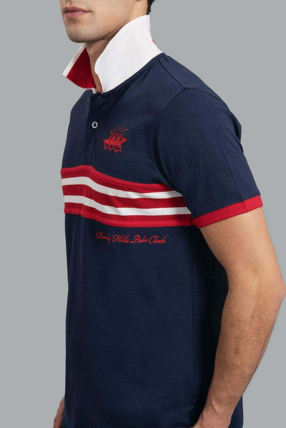 BEVERLY HILLS POLO CLUB 1-2-3 Here We Go Polo T Shirt True Navy L
