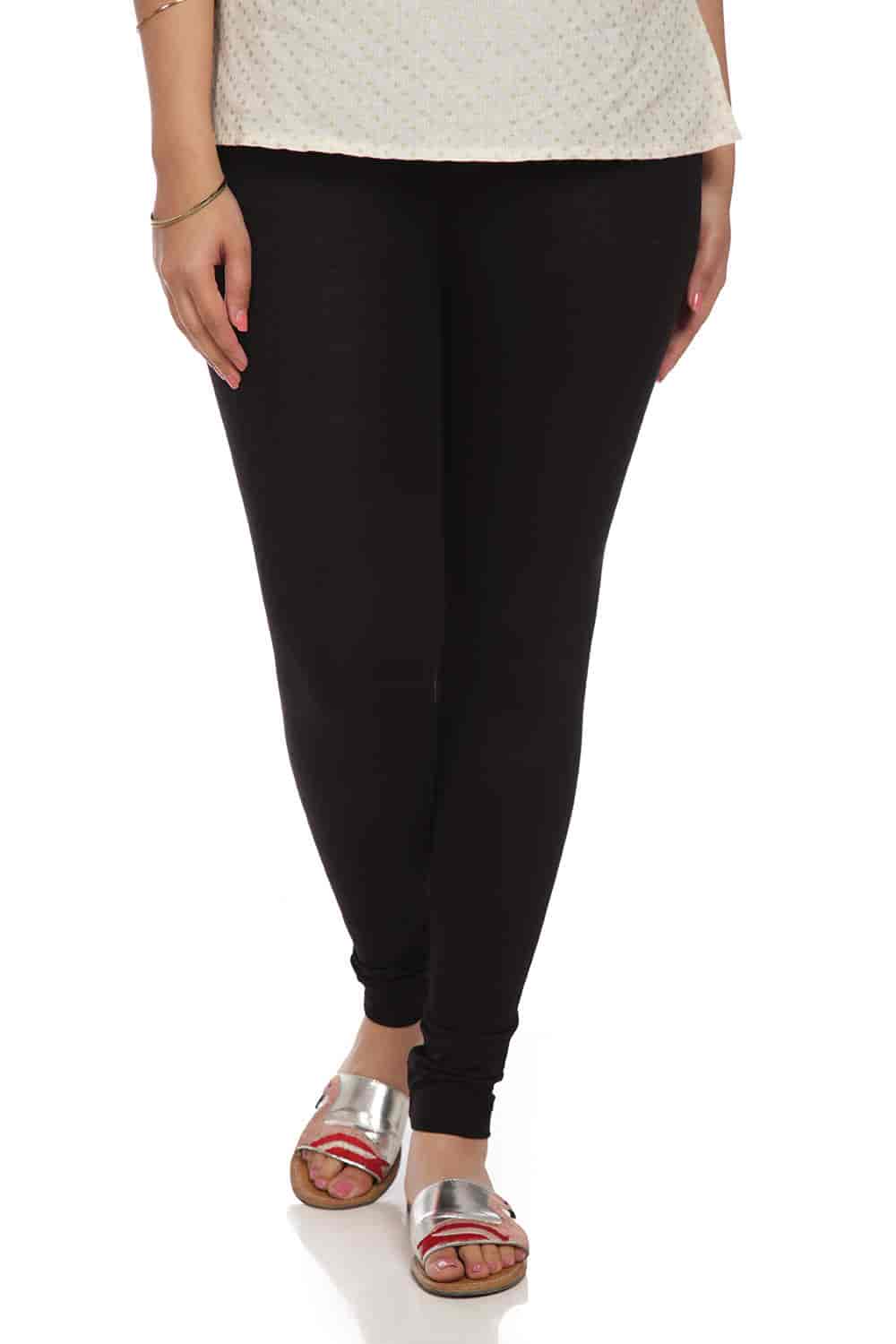 BIBA Cotton And Polyester Knitted Churidar L (Black)