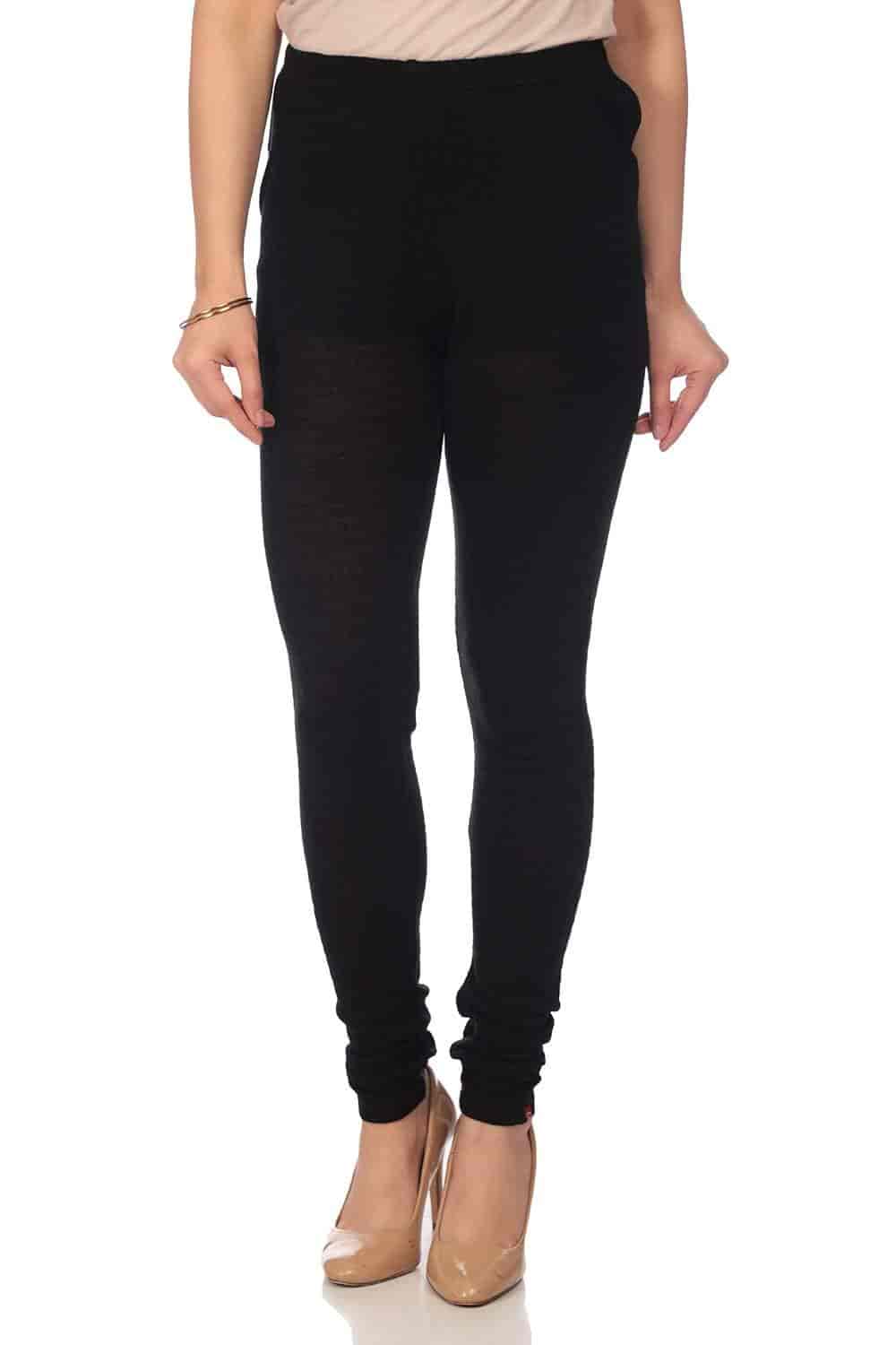 BIBA Cotton Knitted Churidar S (Black)