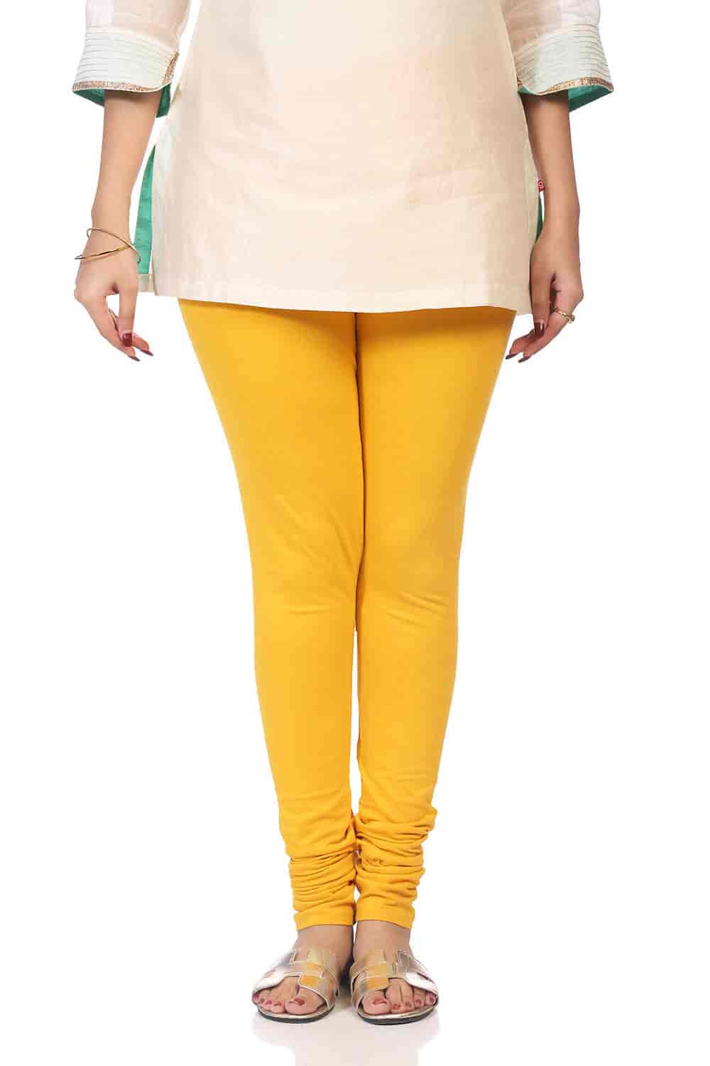 BIBA Cotton Knitted Churidar S (Deep Yellow)