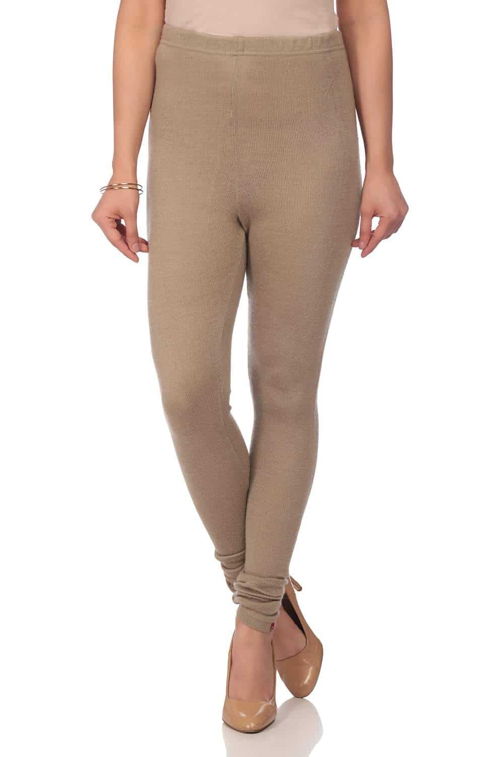 BIBA Cotton Knitted Churidar XL (Ecru)