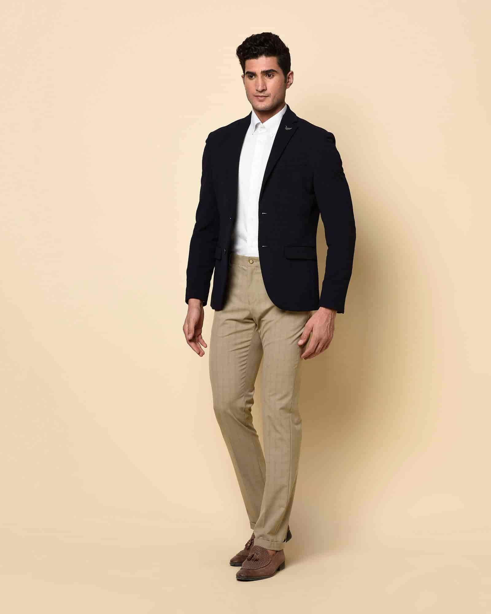 BLACKBERRYS Bold Structure, Slim Fit Knitalia Jacket With Stretch - 36 - (NL-DO-JAPSON2 NAVY)