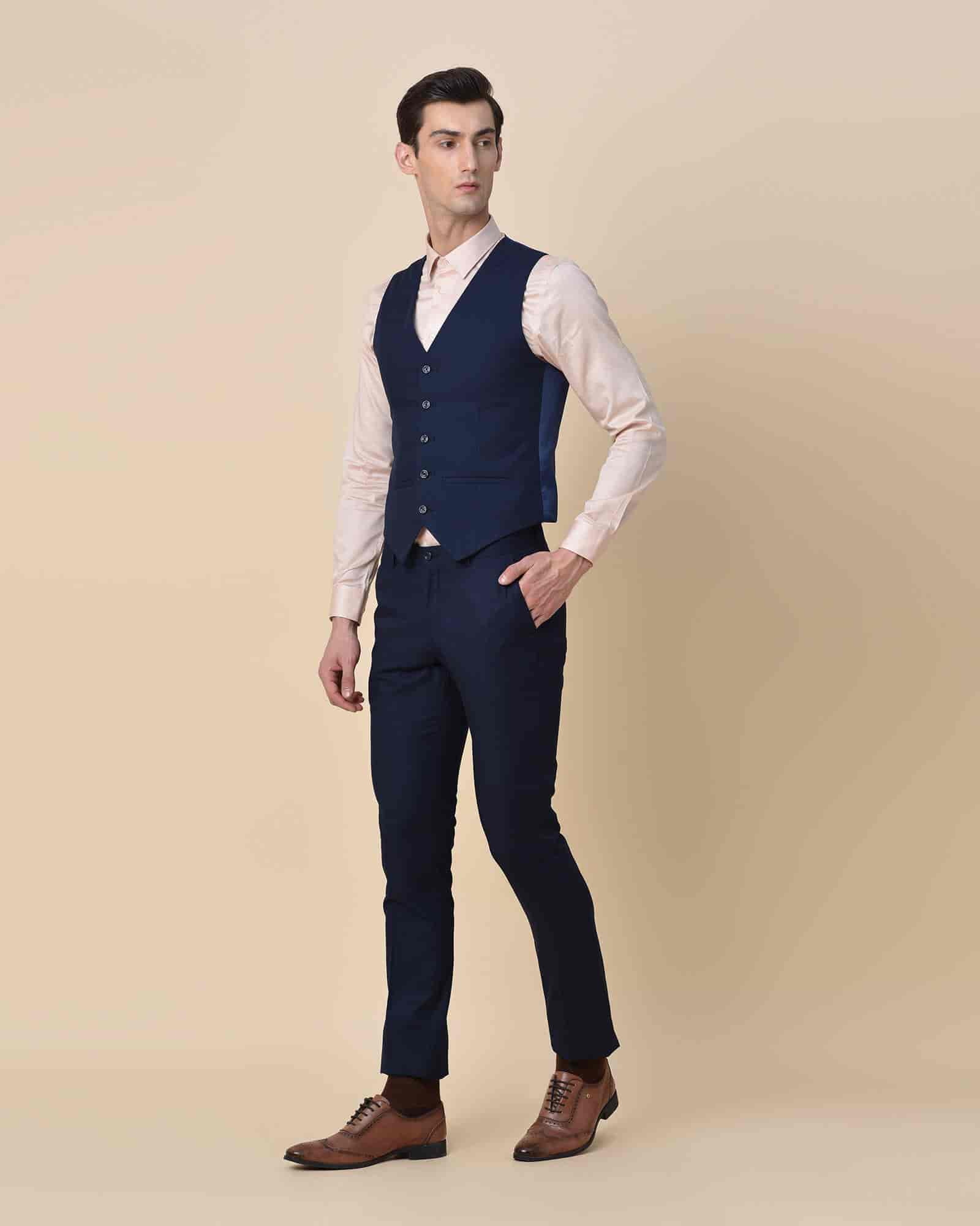 BLACKBERRYS Single Breasted Three Piece Slim Fit Suit - 36 - (NL-SETRO3 BROWN)