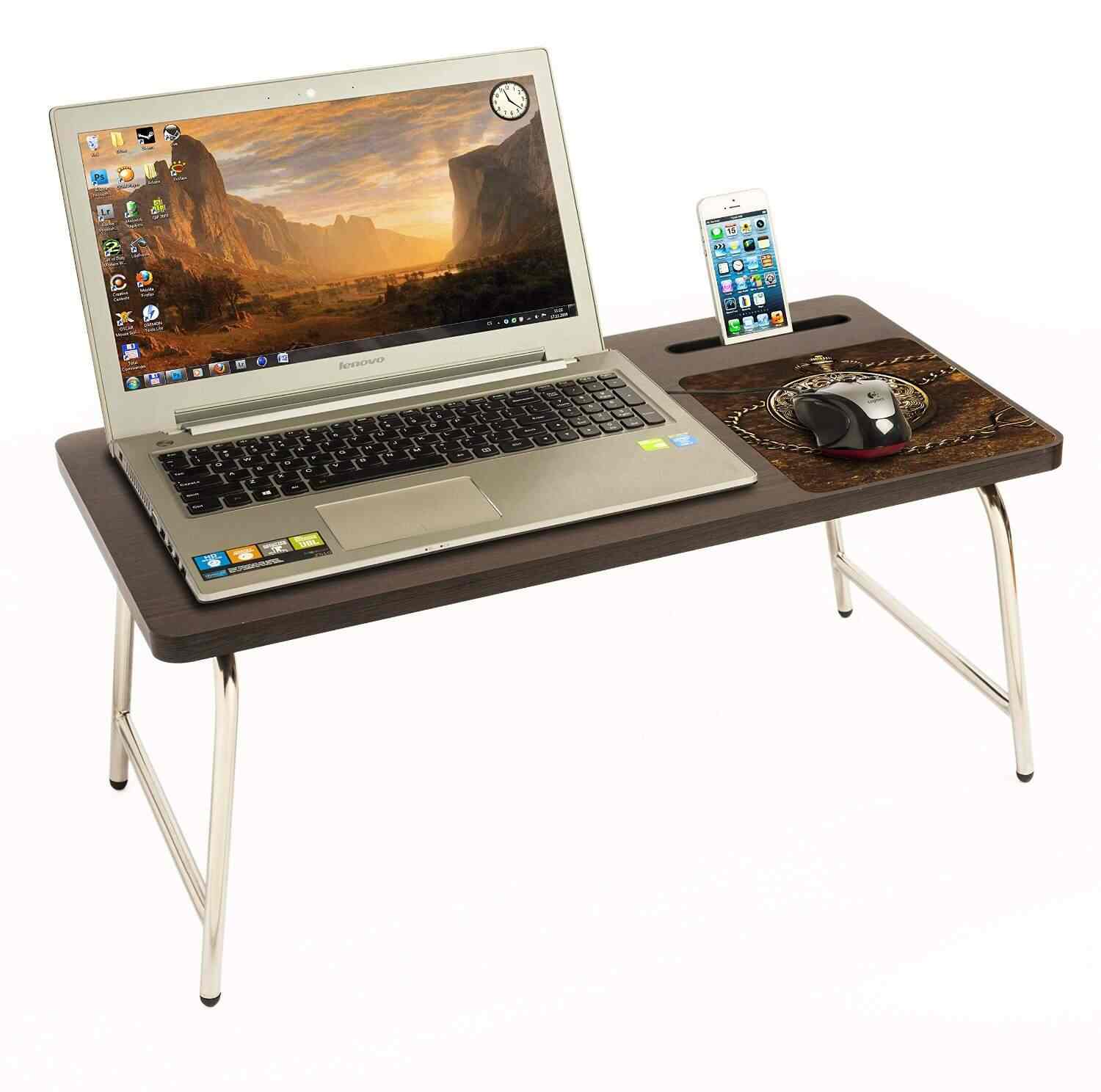 Bluewud Bed Laptop Table With Inbuilt Mobile Stand Mousepad Riodesk Ace Wenge Watch