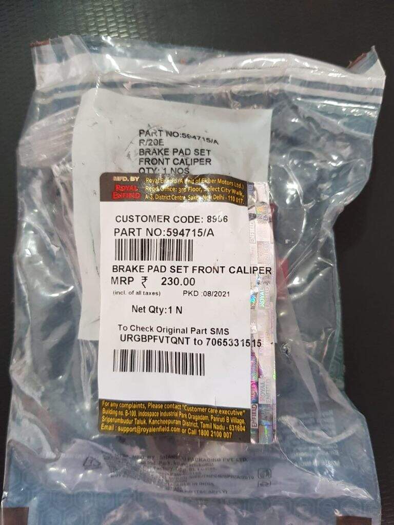 Brake pad 2024 set front caliper