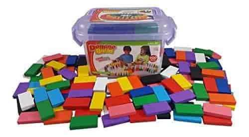 Bucket Of Domino 200 Piece Wooden Dominoes Building Blocks Kids Bucket Of Domino 200 Piece Wooden Dominoes Building Blocks Kids Racing Toy Play Set