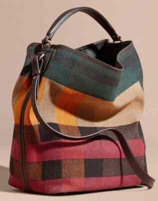 buy burberry the medium ashby in printed canvas check and leather