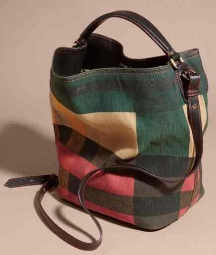 burberry medium canvas check tote bag