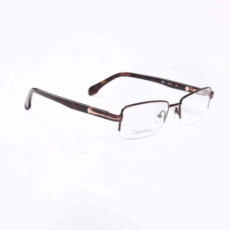 Calvin Klein CK5306A Unisex Half Rim Rectangle Frame (52 mm, Brown)