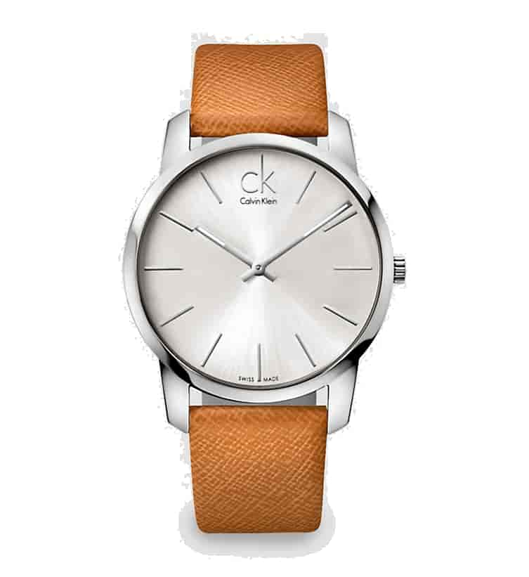 Calvin Klein Men OS Watch Silver/Cognac [00K2G21138000]