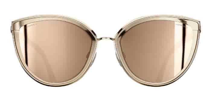 Chanel cat eye sunglasses gold outlet