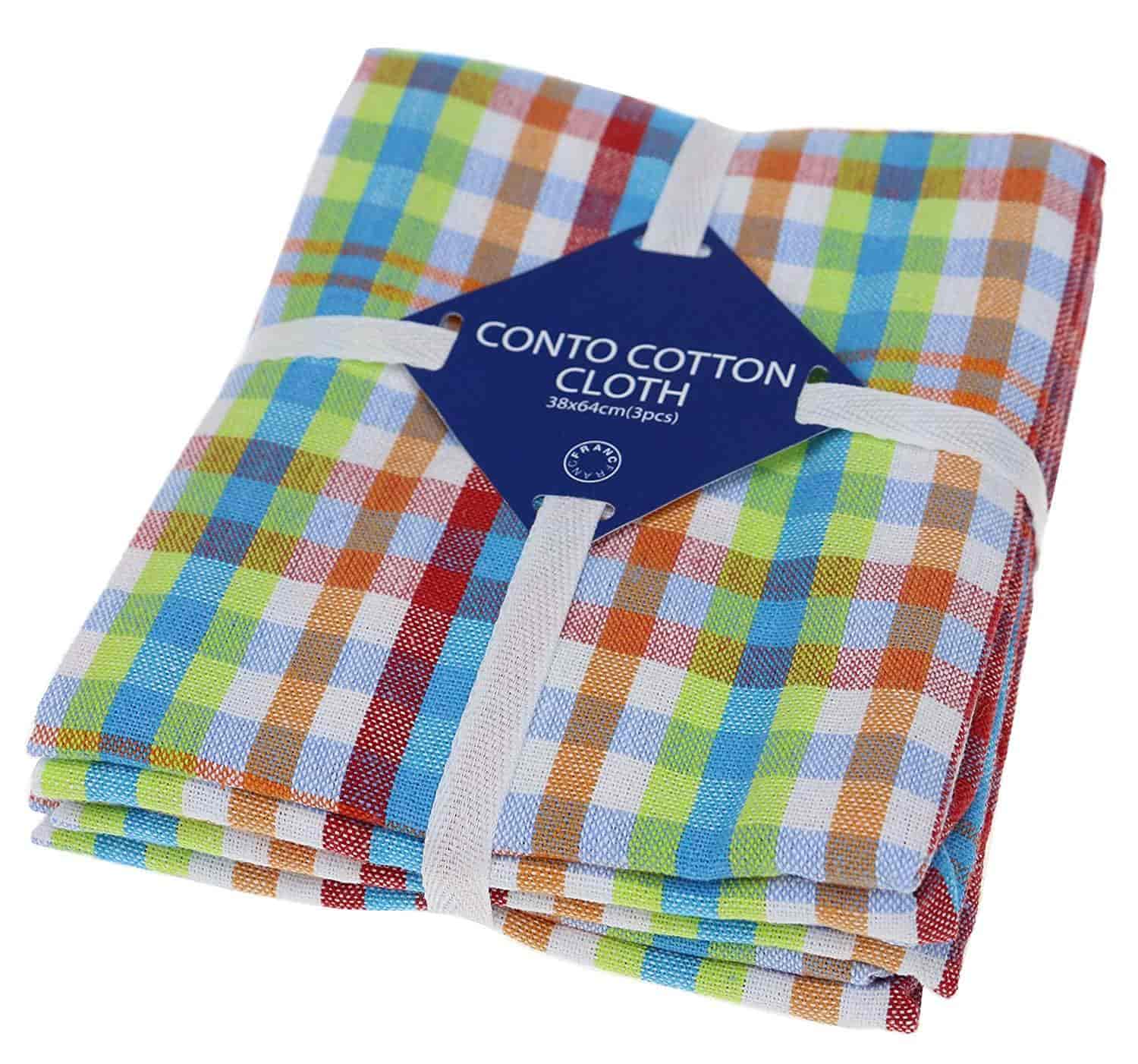 100/% Natural Cotton Multi Plaid 3 Pack Dish Cloth 16 x 24 Inch The Best Tea Towels Machine Washable Absorbent and Lint-Free Classic Kitchen Towels