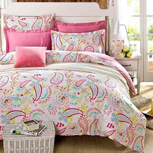Buy Cliab Paisley Bedding Pink Twin Girls Duvet Cover Set 100