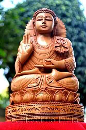 Buy Collectible India 9 Large Blessing Abhaya Wood Buddha Statue