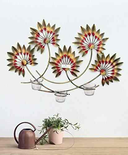 Collectible India Iron Decorative Tealight Candle Holders Flower