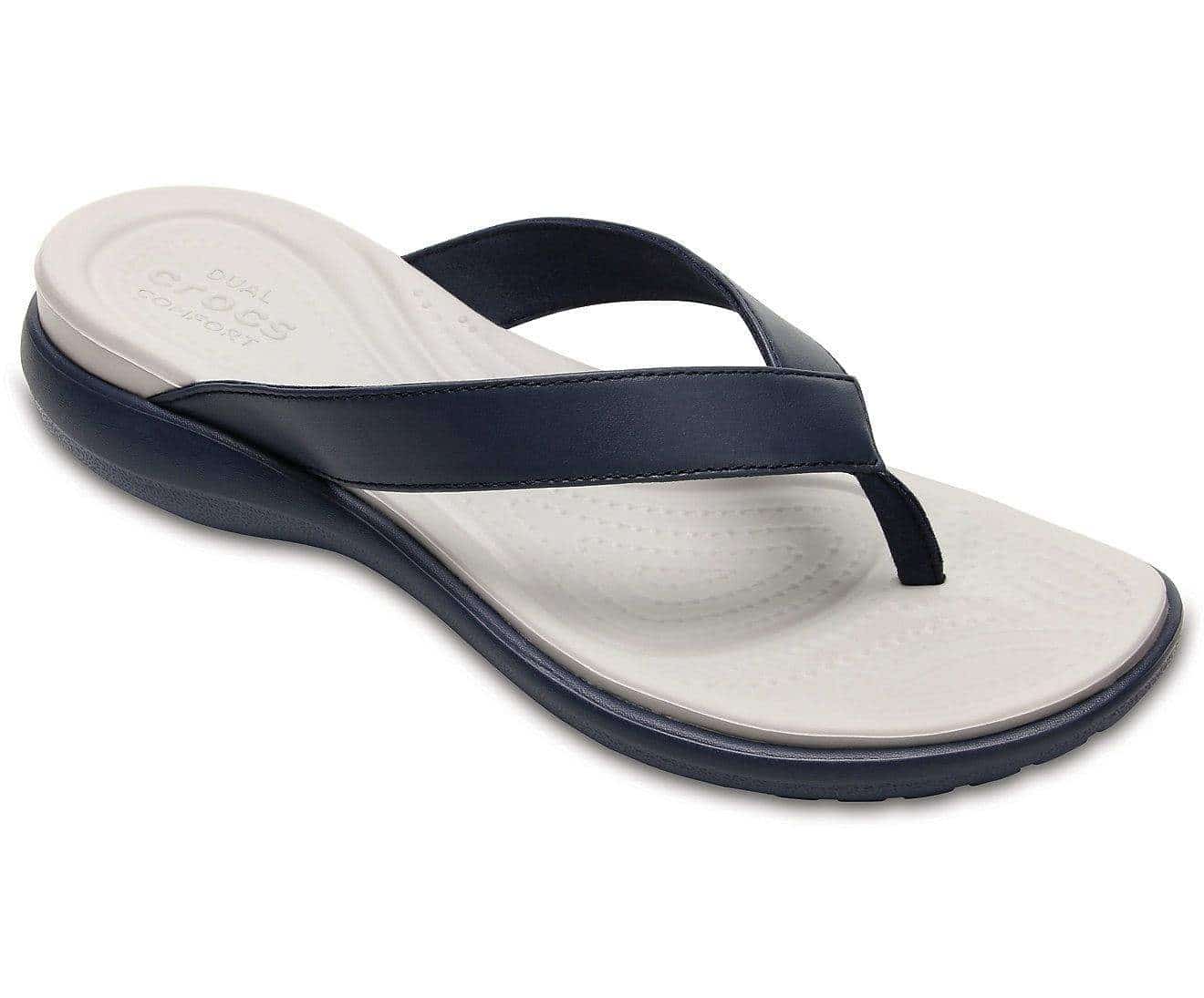 Crocs Capri V Navy/Pearl White Women Flip [202502-464] 8