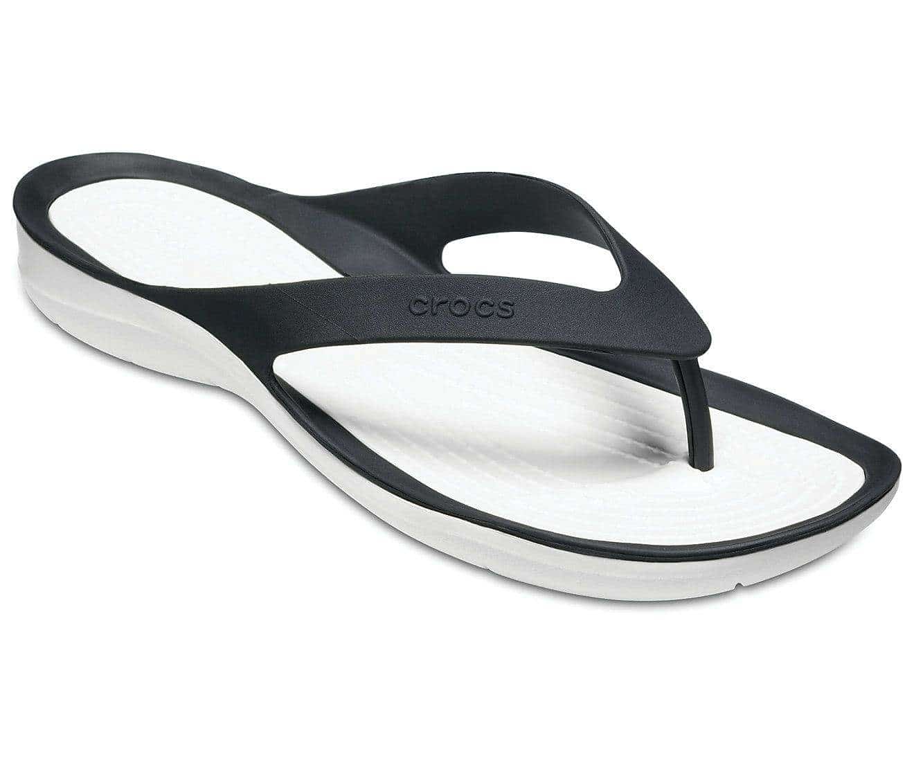 Crocs Swiftwater Black/White Women Flip [204974-066] 4