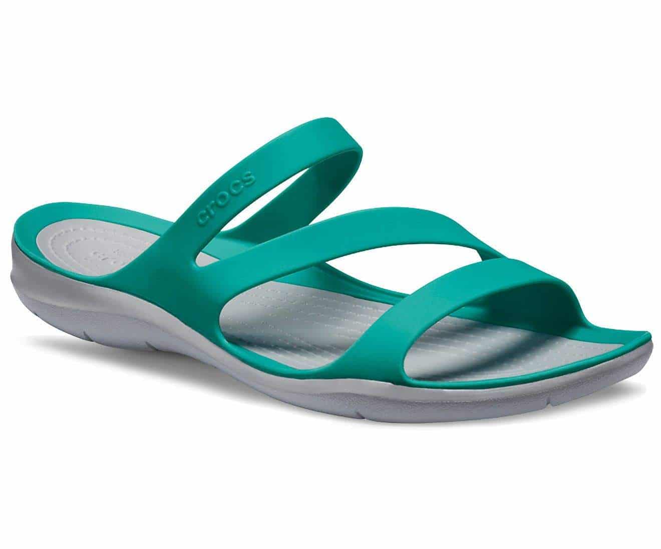 Crocs Swiftwater Tropical Teal/Light Grey Women Sandal [203998-3O2] 4