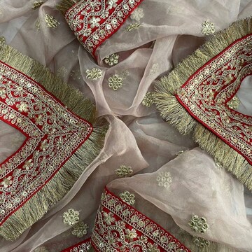 Dusty Rose Net Dupatta