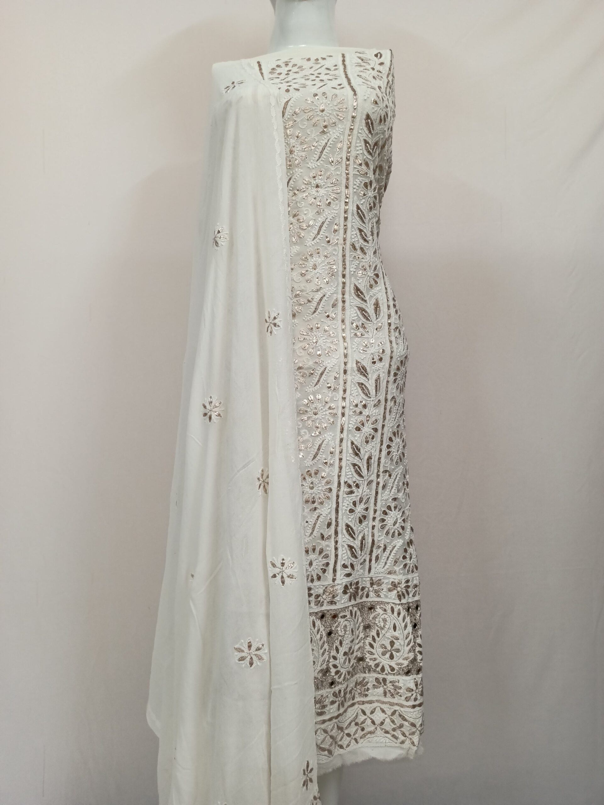 white anarkali dress buy ahmedabad Peacock - Kzari Kzari White FABRIC USED Shop Premium White Suits with