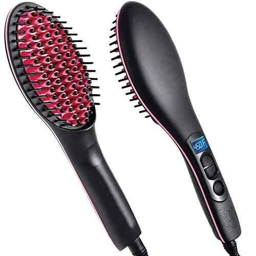 Everbuy Blackpink Hair Straightener Detangler Brush Electric Comb