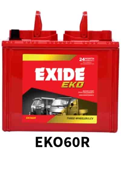 Exide EKO (EKO60R) Three Wheeler Battery, Warranty 24 Months