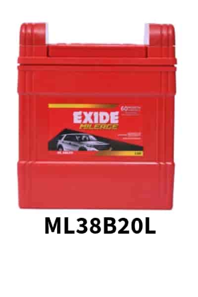EXIDE MILEAGE (ML38B20L) Car Battery, Warranty 60 Months