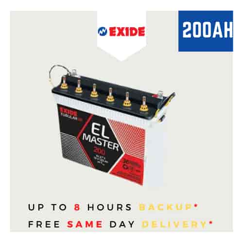 Exide 200Ah Tall EL Tubular 200 Inverter UPS Battery (425431)