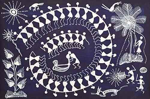 Buy Exotic India Diwali Tarpa Dance Warli Painting On Cotton