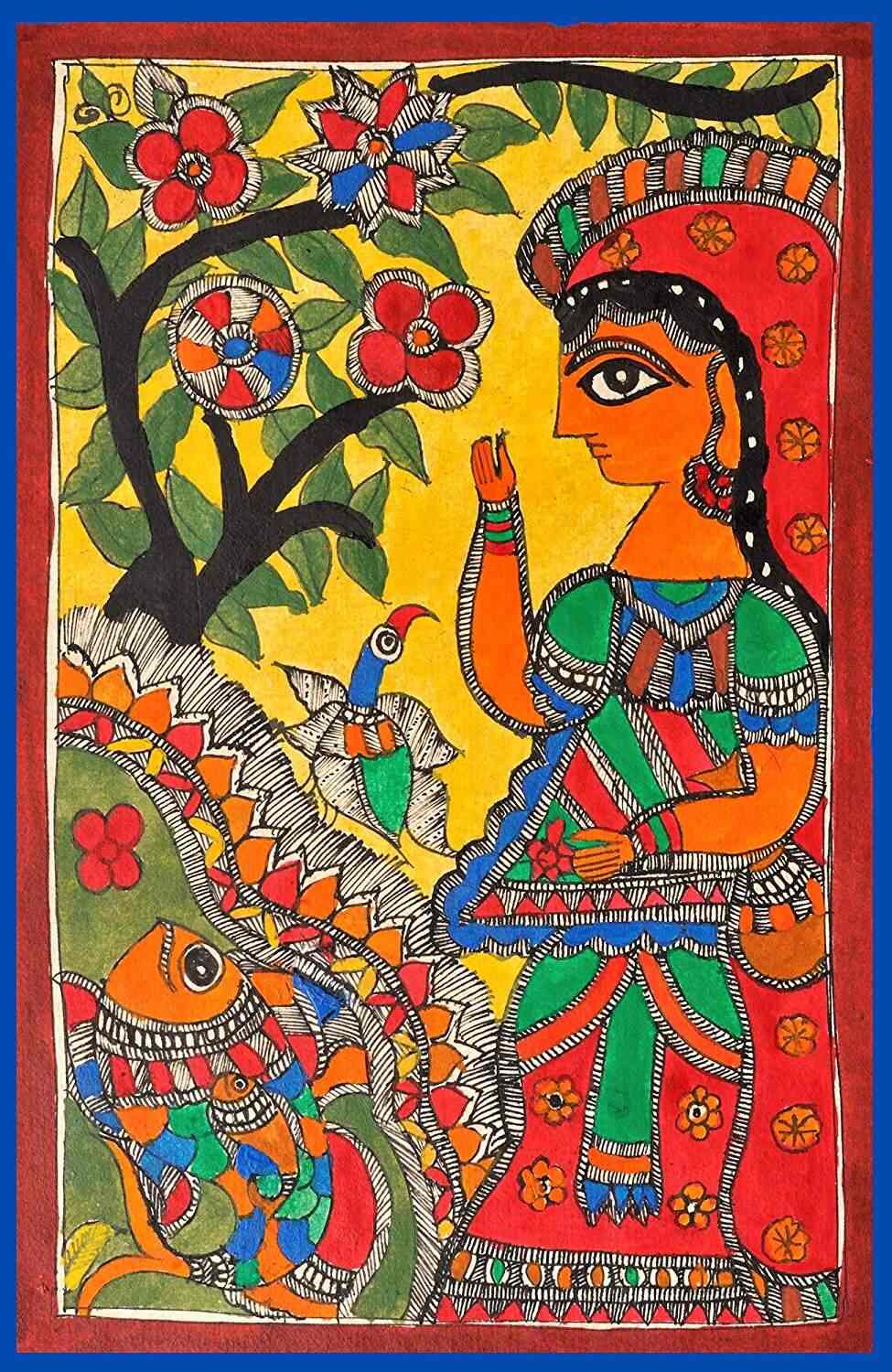 Buy Exotic India Radha Rani Madhubani Painting On Hand Made Folk Painting From The Village Of Madhub Features Price Reviews Online In India Justdial