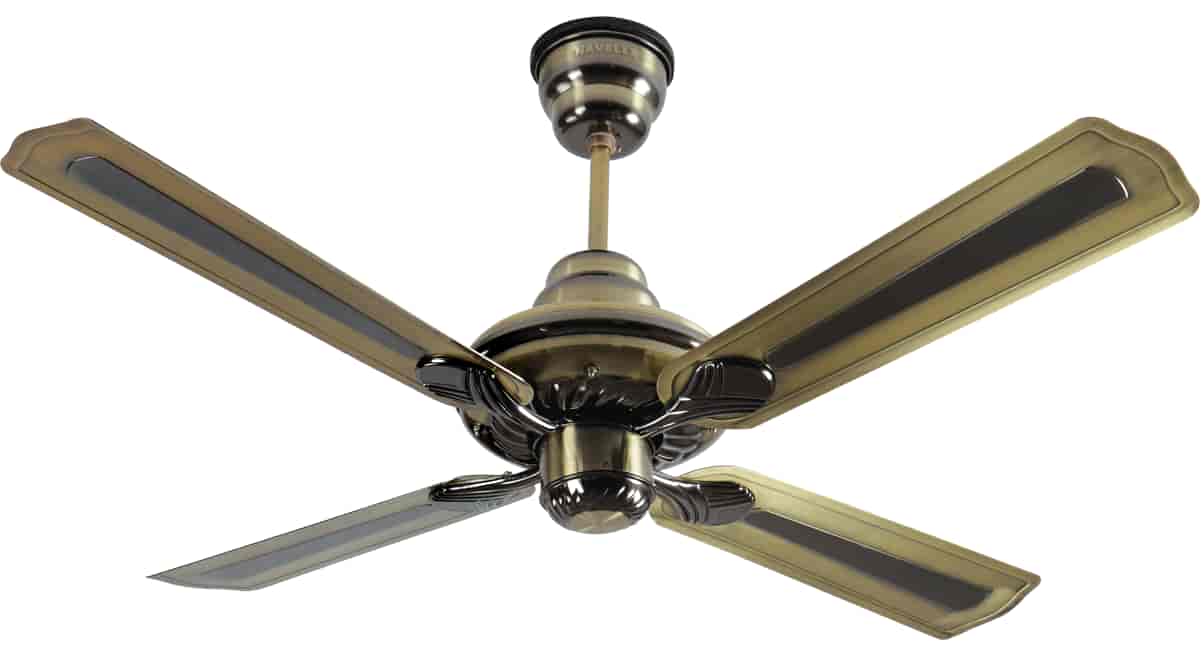 HAVELLS Florence 1200 mm 4 Blades Ceiling Fan (Black & Antique Brass)